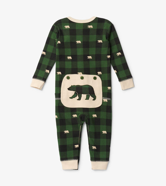 Green Plaid Union Suit Infant