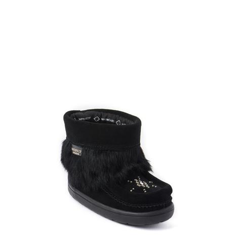 Waterproof Child Snowy Owlet Mukluk - Black Suede