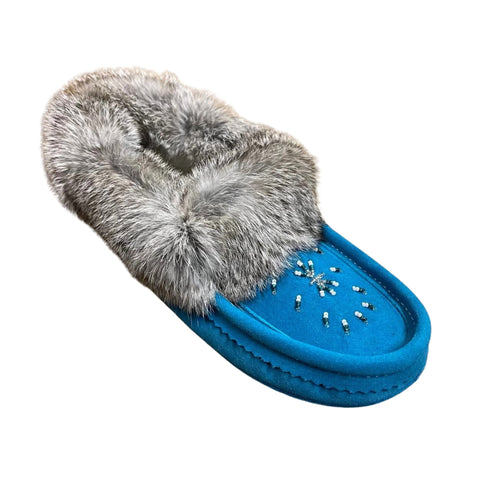 Ladies Moccasins - Aqua