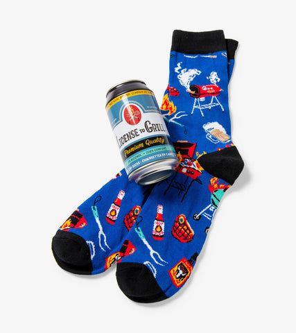 Licence To Grill Men's Beer Can Socks