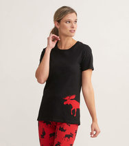 Black with Red Moose - Women's Tee