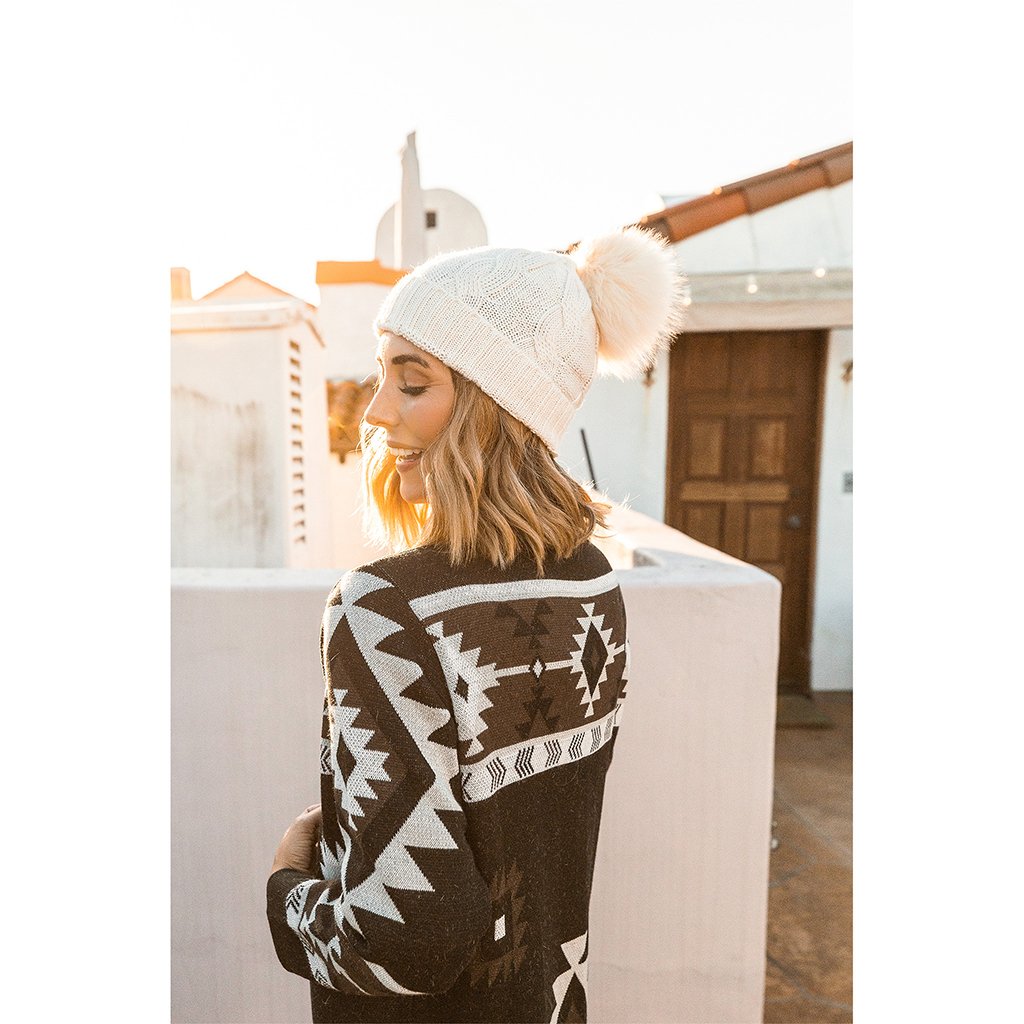 Long Jacquard Alpaca Sweater - Black
