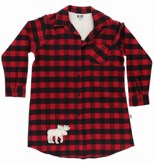 Buffalo Plaid Flannel- Button Down Night Shirt