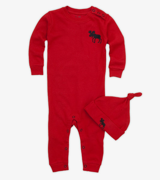 Red Moose Baby Coverall & Hat