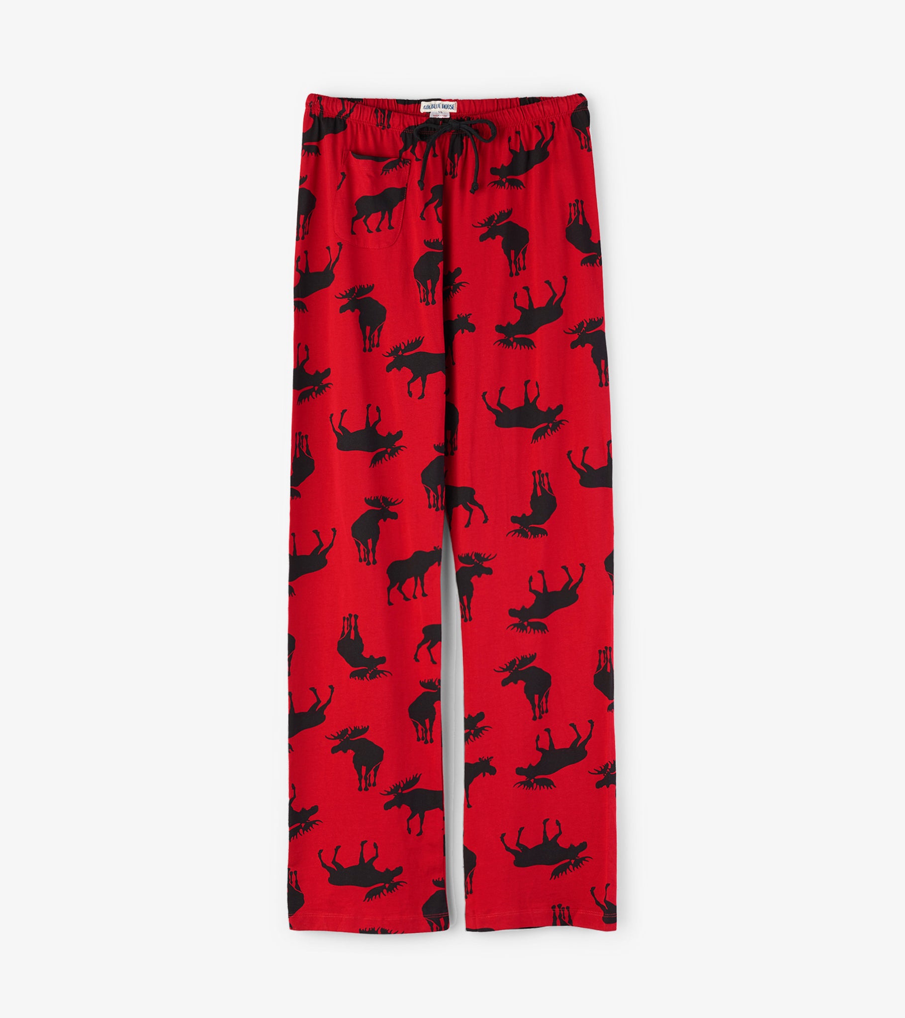 Moose On Red Women's Jersey Pajama Pants