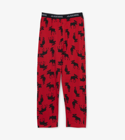 Moose on Red Men's Jersey Pyjama Pants