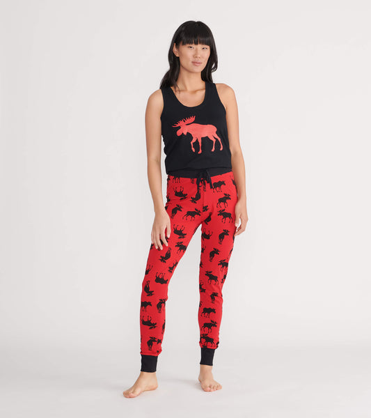Moose On Red Women's Tank Top
