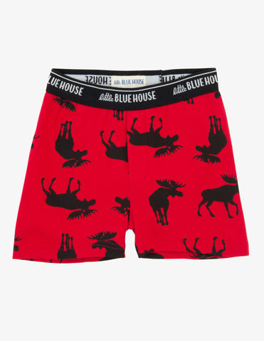 Moose On Red Boys Boxers