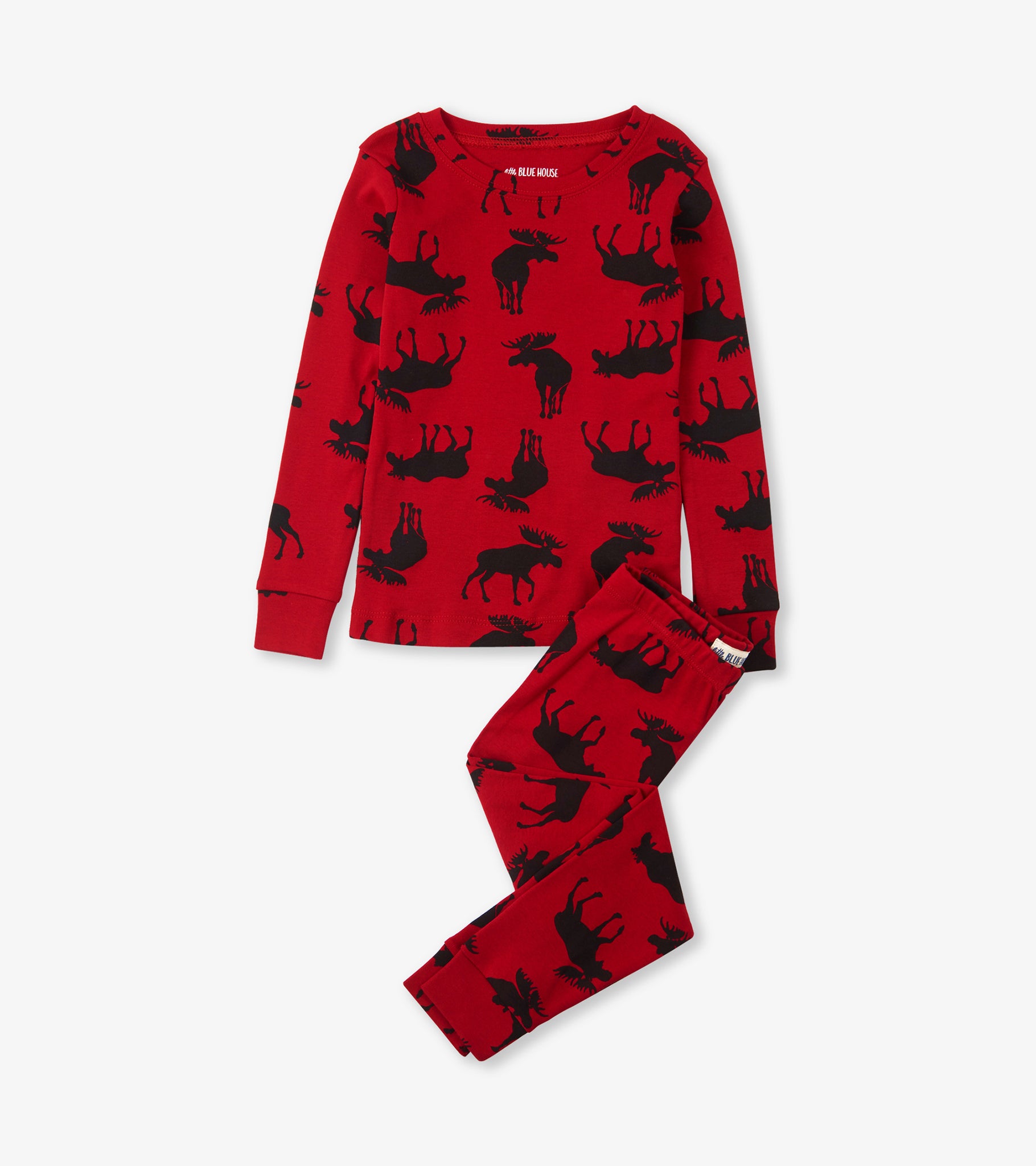 Moose on Red Kids Pyjama Set – Sheepskin Loft